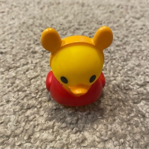 Disney Winnie the Pooh Rubber Duck Kids Toy Yellow Red - Picture 2 of 5